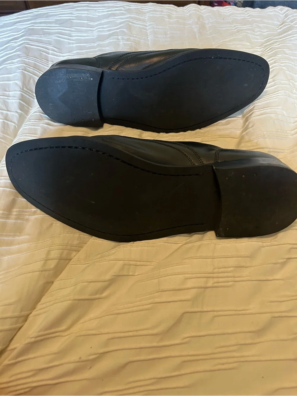 John Varvatos Black Leather Wingtip Oxford Shoes